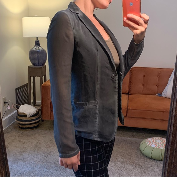 Elie Tahari Abby jacket Grey Fade Sheer Blazer XS - Picture 12 of 16